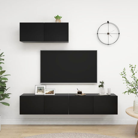 Tv Cabinets 3 Pcs Engineered Wood