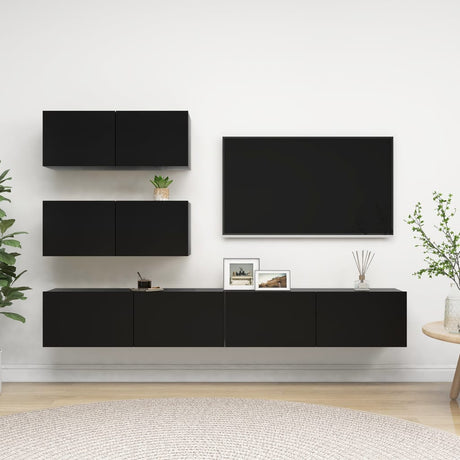 4 Piece Tv Cabinet Set Engineered Wood