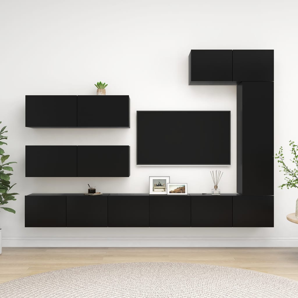 7 Piece Tv Cabinet Set Engineered Wood