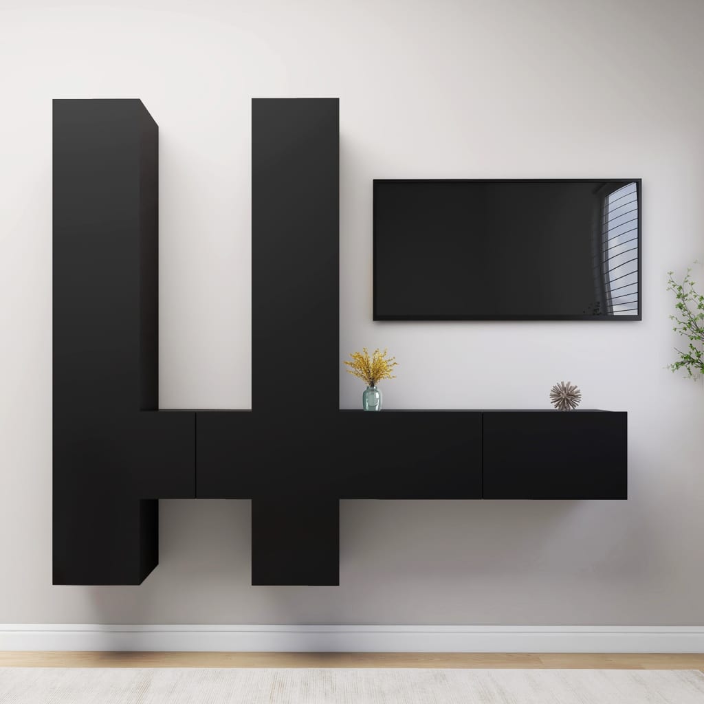 7 Piece Tv Cabinet Set Engineered Wood