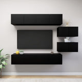 6 Piece Tv Cabinet Set Engineered Wood