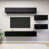 6 Piece Tv Cabinet Set Engineered Wood