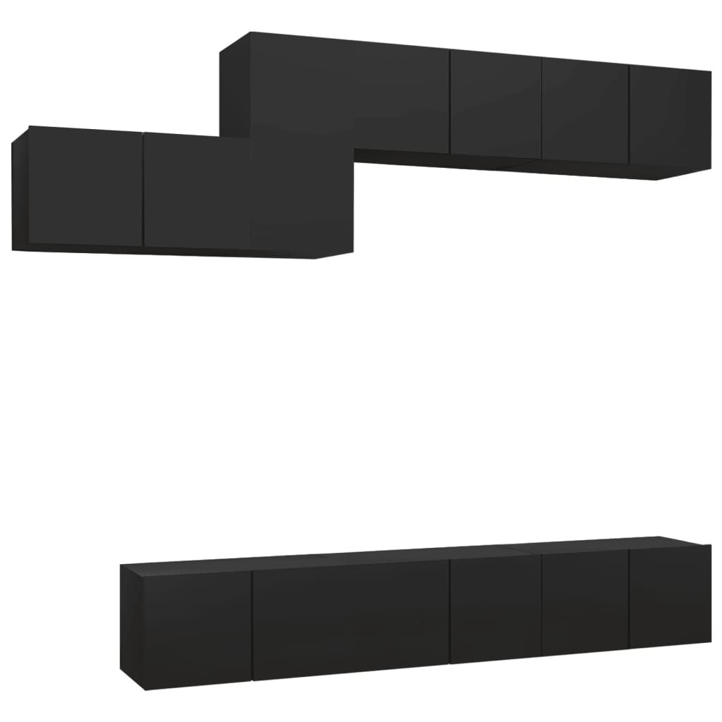 7 Piece Tv Cabinet Set Engineered Wood