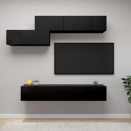 7 Piece Tv Cabinet Set Engineered Wood