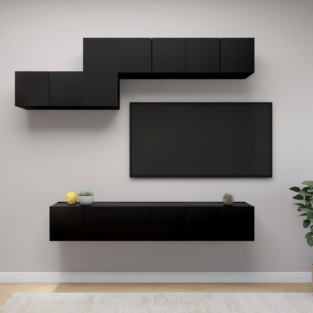 7 Piece Tv Cabinet Set Engineered Wood