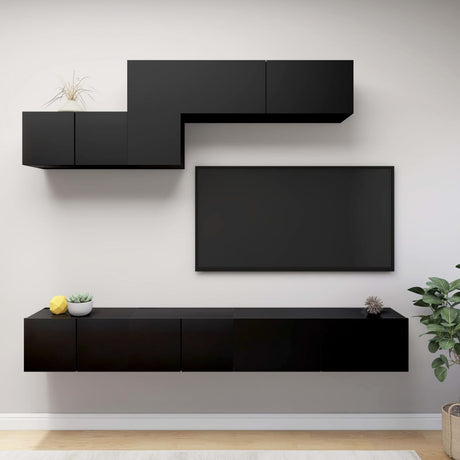 7 Piece Tv Cabinet Set Engineered Wood
