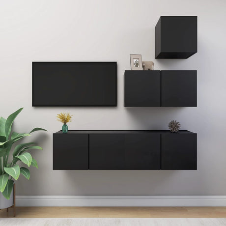 4 Piece Tv Cabinet Set Engineered Wood