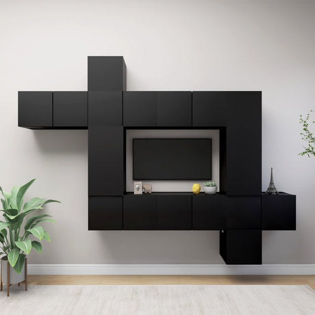 9 Piece Tv Cabinet Set Engineered Wood