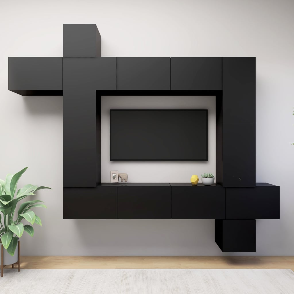 9 Piece Tv Cabinet Set Engineered Wood