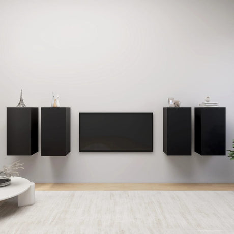 4 Piece Tv Cabinet Set 30.5X30X Engineered Wood,  Wall-Mounted Tv Cabinets - 2 Pcs , 30.5X30X, Made From Engineered Wood