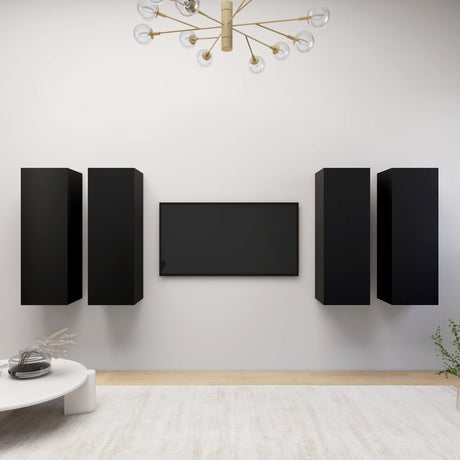 4 Piece Tv Cabinet Set 30.5X30X Engineered Wood,  Wall-Mounted Tv Cabinets - 2 Pcs , 30.5X30X, Made From Engineered Wood