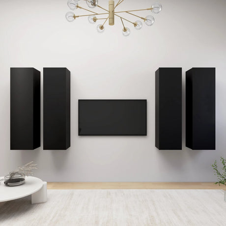 4 Piece Tv Cabinet Set 30.5X30X Engineered Wood,  Wall-Mounted Tv Cabinets - 2 Pcs , 30.5X30X, Made From Engineered Wood