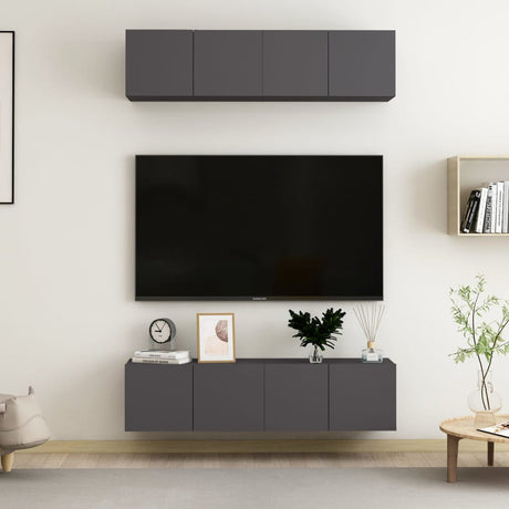 Tv Cabinets 4 Pcs 80X30X30 Cm Engineered Wood