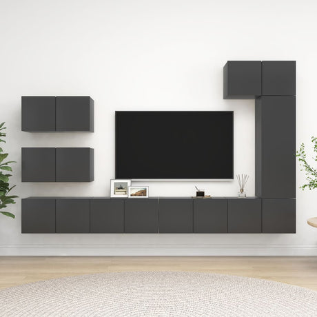 7 Piece Tv Cabinet Set Engineered Wood