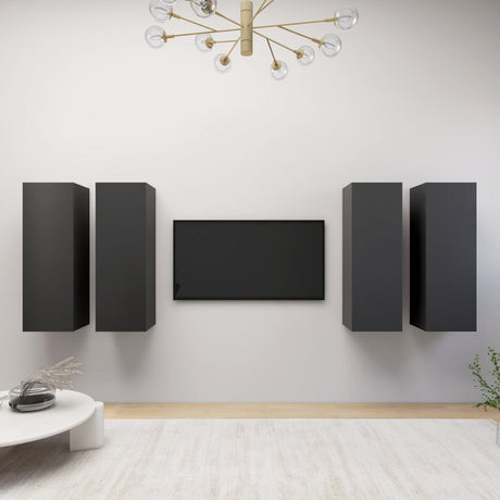 4 Piece Tv Cabinet Set 30.5X30X Engineered Wood,  Wall-Mounted Tv Cabinets - 2 Pcs , 30.5X30X, Made From Engineered Wood