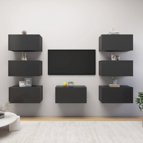 Tv Cabinets 7 Pcs 30.5X30X60 Cm Engineered Wood