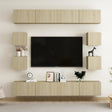8 Piece Tv Cabinet Set Engineered Wood