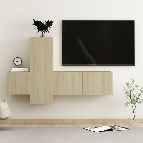 5 Piece Tv Cabinet Set Engineered Wood