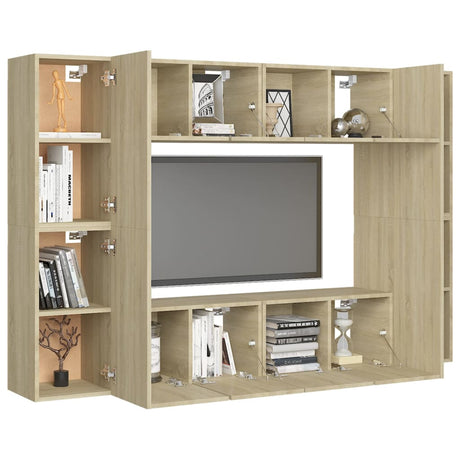 8 Piece Tv Cabinet Set Engineered Wood