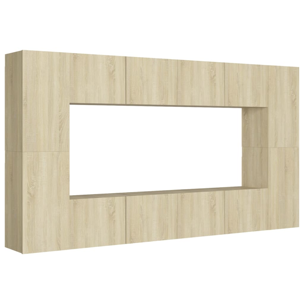 8 Piece Tv Cabinet Set Engineered Wood