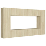 8 Piece Tv Cabinet Set Engineered Wood