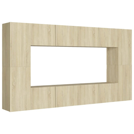 8 Piece Tv Cabinet Set Engineered Wood
