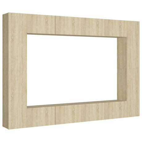 8 Piece Tv Cabinet Set Engineered Wood