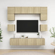 8 Piece Tv Cabinet Set Engineered Wood