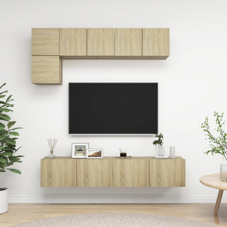 5 Piece Tv Cabinet Set Engineered Wood
