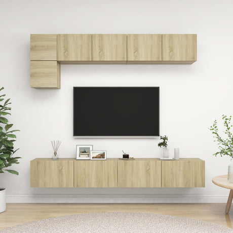 5 Piece Tv Cabinet Set Engineered Wood
