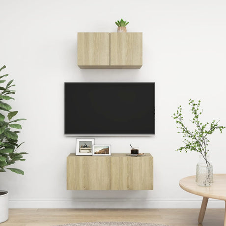 Tv Cabinets 3 Pcs Engineered Wood