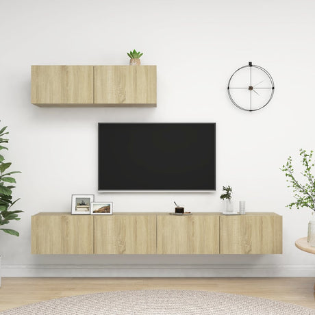 Tv Cabinets 3 Pcs Engineered Wood