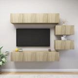 6 Piece Tv Cabinet Set Engineered Wood