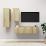 4 Piece Tv Cabinet Set Engineered Wood