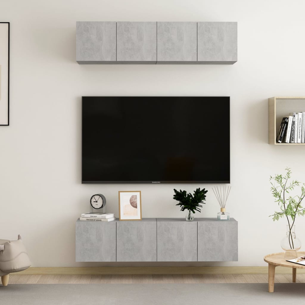 Tv Cabinets 4 Pcs 80X30X30 Cm Engineered Wood