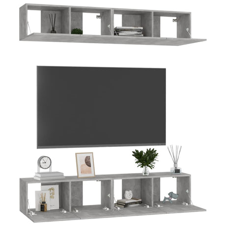 Tv Cabinets 4 Pcs 80X30X30 Cm Engineered Wood