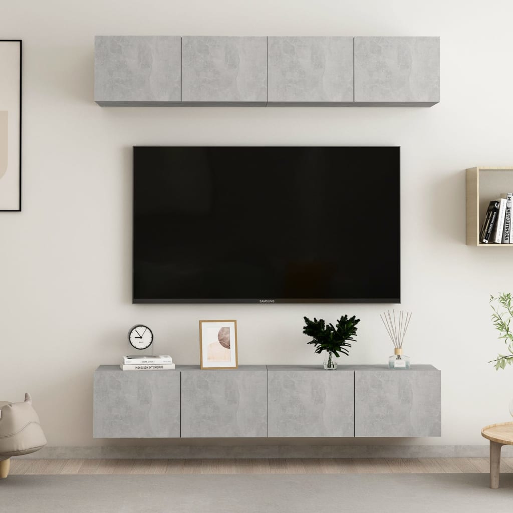 Tv Cabinets 4 Pcs 80X30X30 Cm Engineered Wood