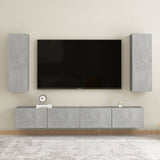 4 Piece Tv Cabinet Set Wall-Mounted Engineered Wood,  Tv Stand 80X30X30 Cm Made Of Engineered Wood,  Wall-Mounted Tv Cabinets - 2 Pcs , 30.5X30X90 Cm, Made From Engineered Wood