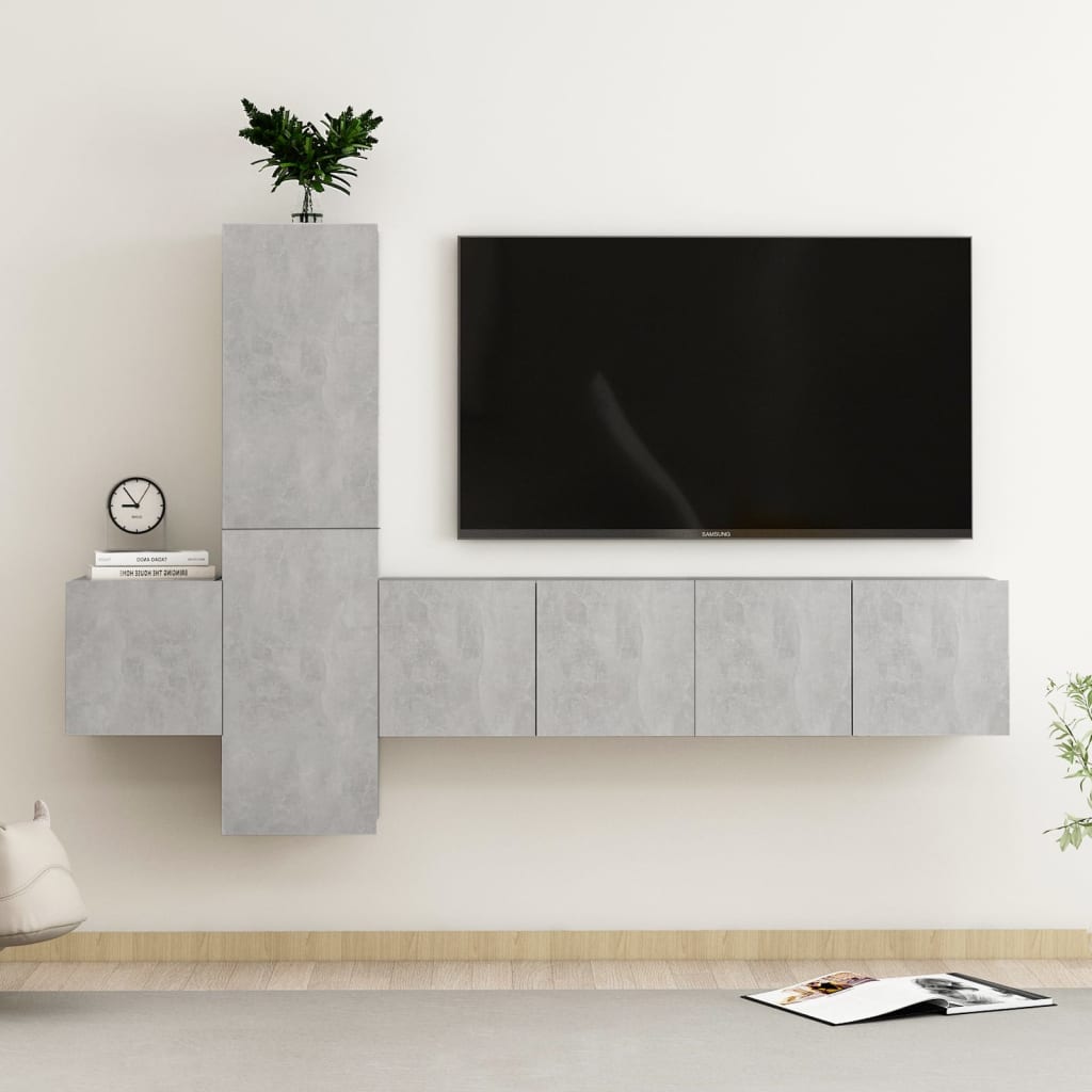 5 Piece Tv Cabinet Set Engineered Wood