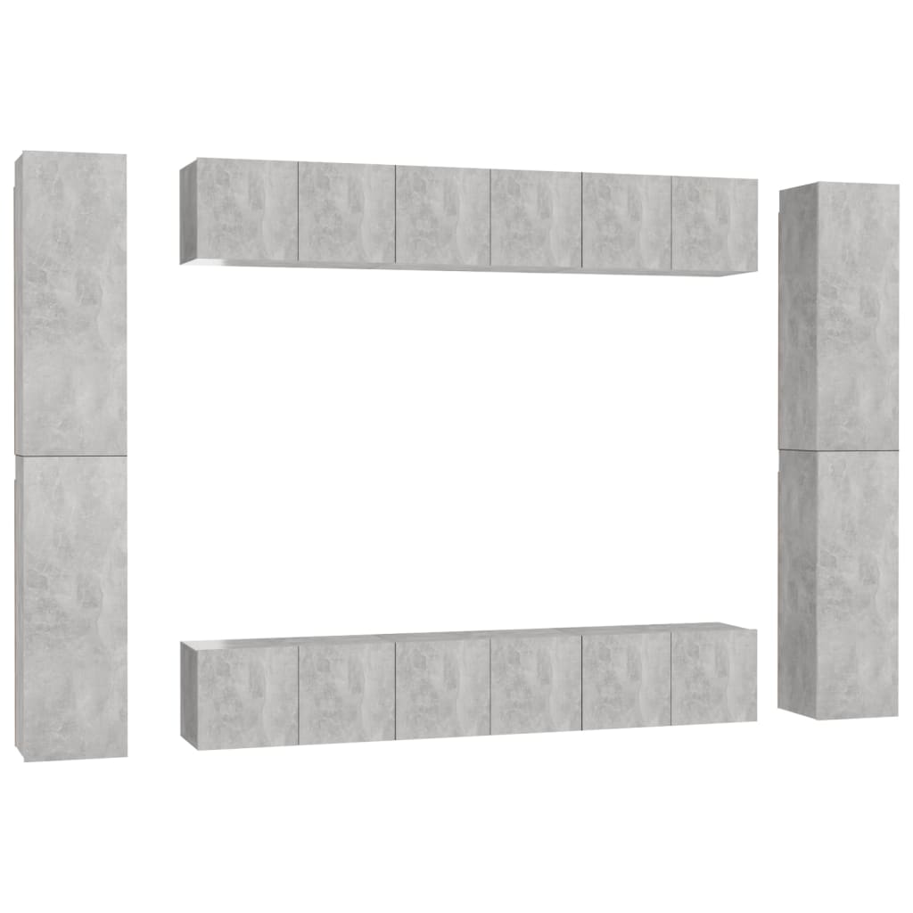 10 Piece Tv Cabinet Set Engineered Wood