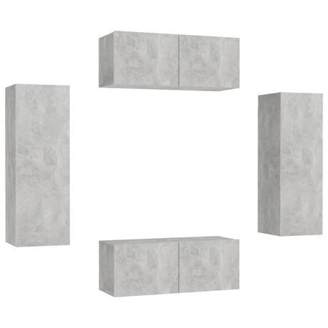 4 Piece Tv Cabinet Set Engineered Wood