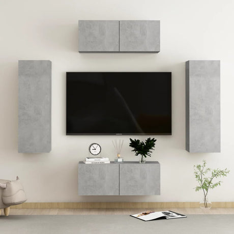 4 Piece Tv Cabinet Set Engineered Wood