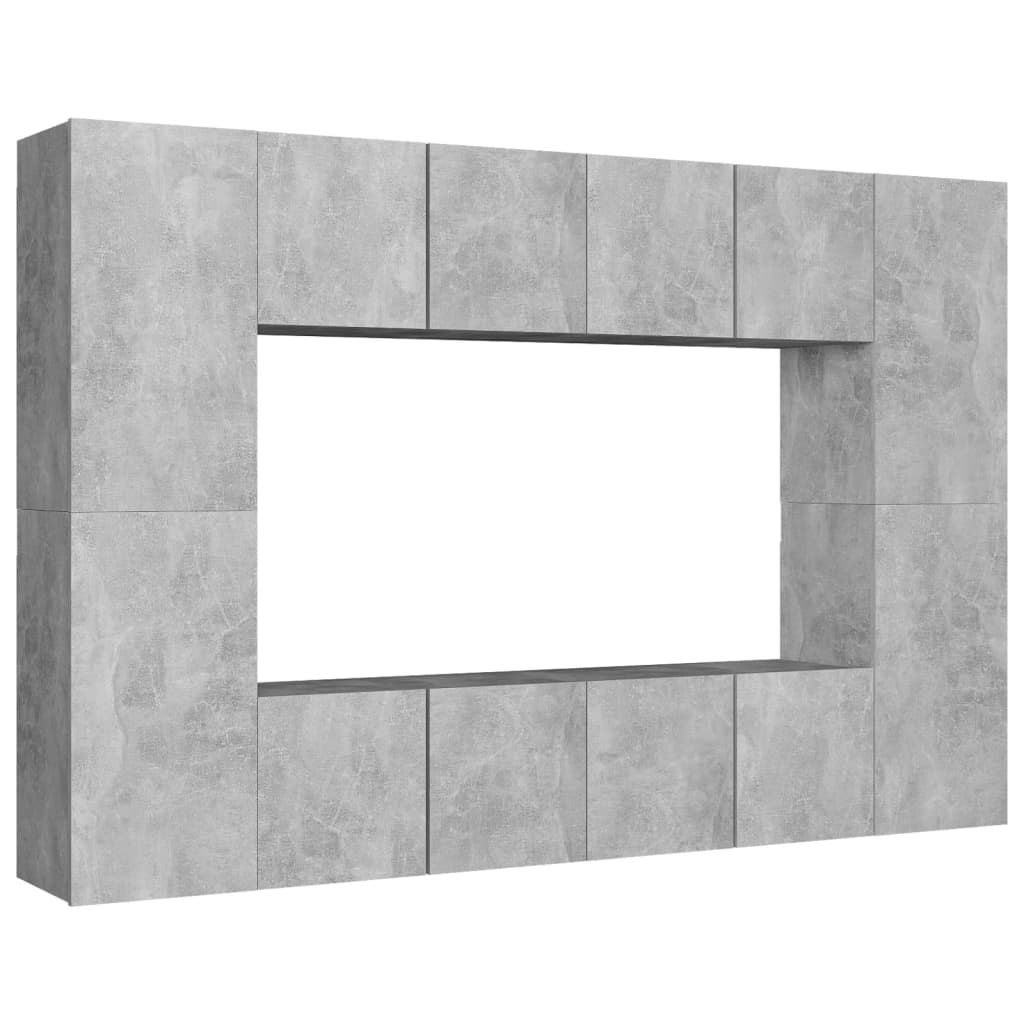 8 Piece Tv Cabinet Set Engineered Wood