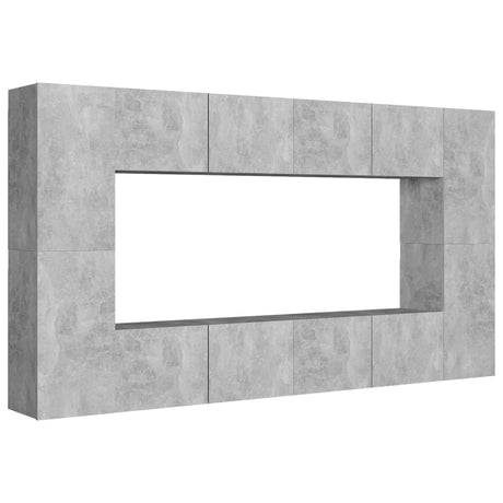 8 Piece Tv Cabinet Set Engineered Wood