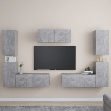 7 Piece Tv Cabinet Set Engineered Wood