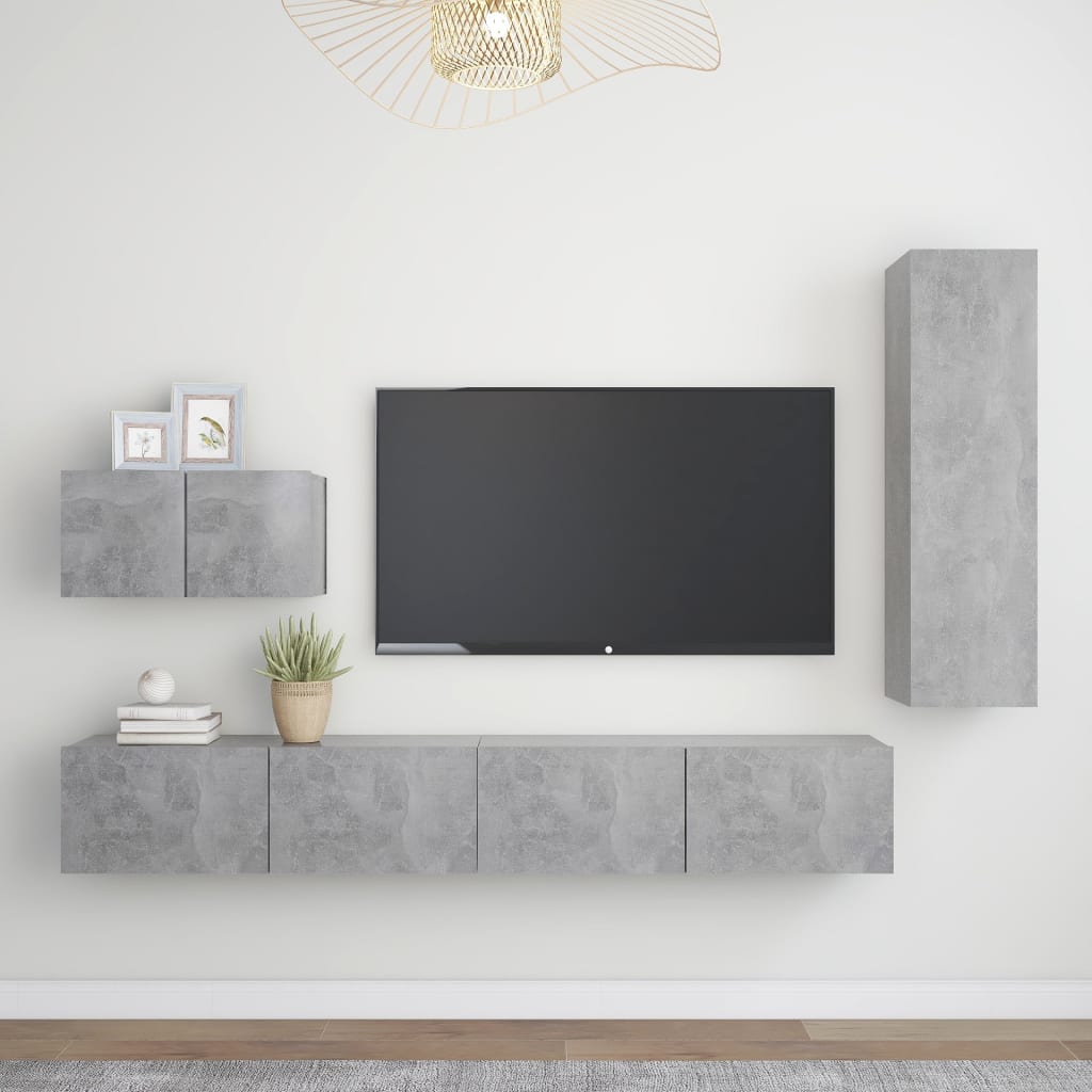 4 Piece Tv Cabinet Set Engineered Wood