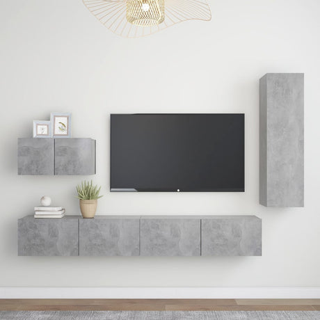 4 Piece Tv Cabinet Set Engineered Wood