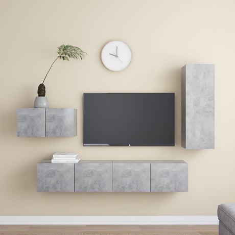 4 Piece Tv Cabinet Set Engineered Wood