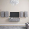 6 Piece Tv Cabinet Set Wall-Mounted Engineered Wood,  Tv Stand 80X30X30 Cm Made Of Engineered Wood,  Wall-Mounted Tv Cabinets - 2 Pcs , 30.5X30X, Made From Engineered Wood