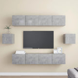6 Piece Tv Cabinet Set Wall-Mounted Engineered Wood,  Tv Stand 80X30X30 Cm Made Of Engineered Wood,  Wall Mounted Tv Cabinets 2 Pcs 30.5X30X30 Cm
